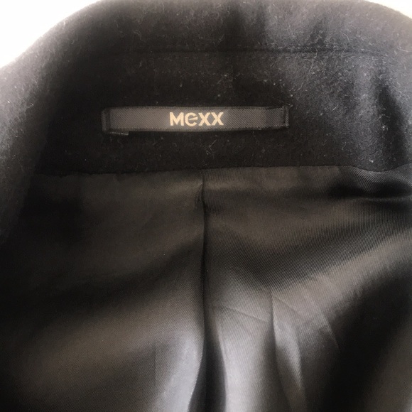 Men’s Black Premium Wool Winter Coat - Mexx Size Medium - Picture 4 of 6